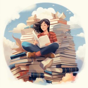 Girl With Lots Of Books